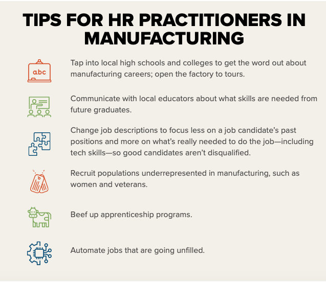 tips for HR for manufacturing graphic